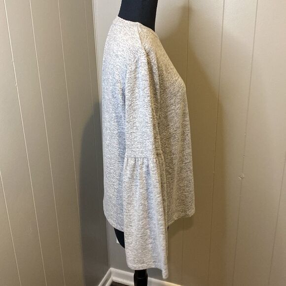 Walter Baker Medium Round Neck Bell Long Sleeves Top Heather Gray - Picture 3 of 6